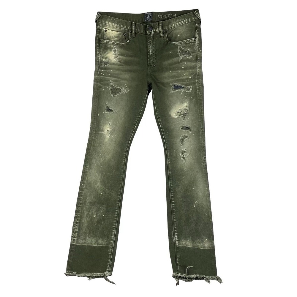 PRPS Green Stretch Distressed Mens Jeans‎ Size 32X33 NWT